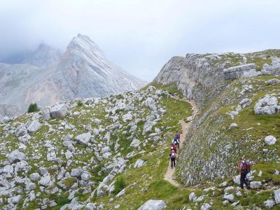 003-Auf der Fanes-Hochflaeche beim Aufstieg zur Medesscharte